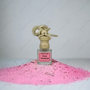 DEKORLUQUE Pembe Pudra Araç Kokusu, Dekoratif Asmalı Araba Kokusu, İpli Araç Parfümü, Dolap Kokusu 8 ml
